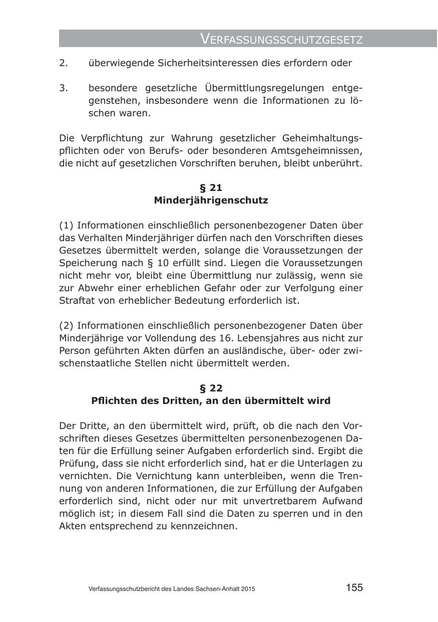Seite 155 des Verfassungsschutzbericht 2015 Sachsen-Anhalt
