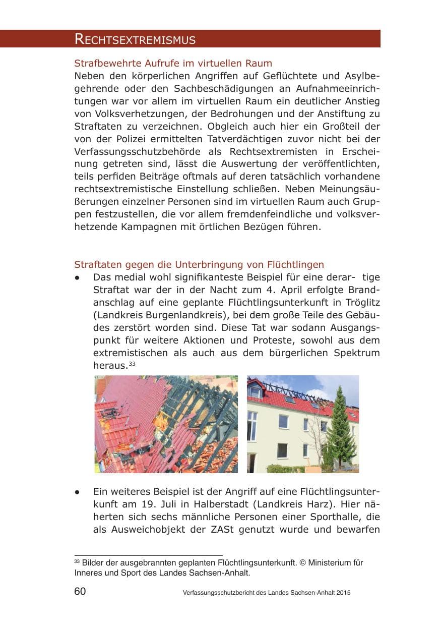 Seite 60 des Verfassungsschutzbericht 2015 Sachsen-Anhalt