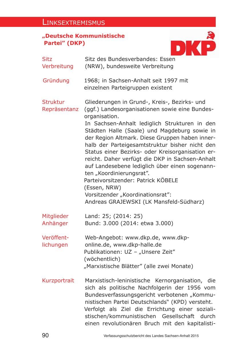 Seite 90 des Verfassungsschutzbericht 2015 Sachsen-Anhalt