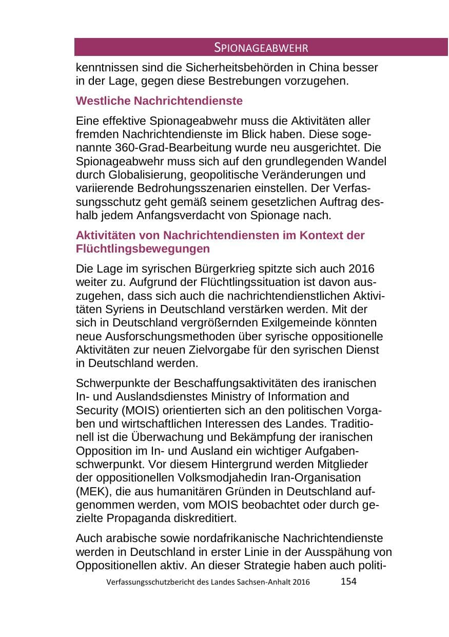 Seite 154 des Verfassungsschutzbericht 2016 Sachsen-Anhalt