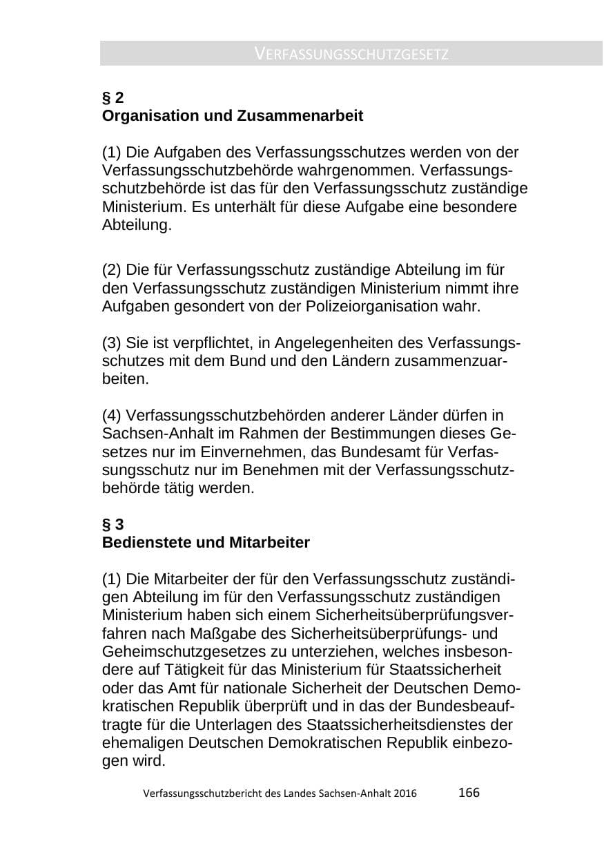 Seite 166 des Verfassungsschutzbericht 2016 Sachsen-Anhalt