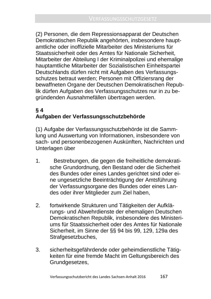 Seite 167 des Verfassungsschutzbericht 2016 Sachsen-Anhalt