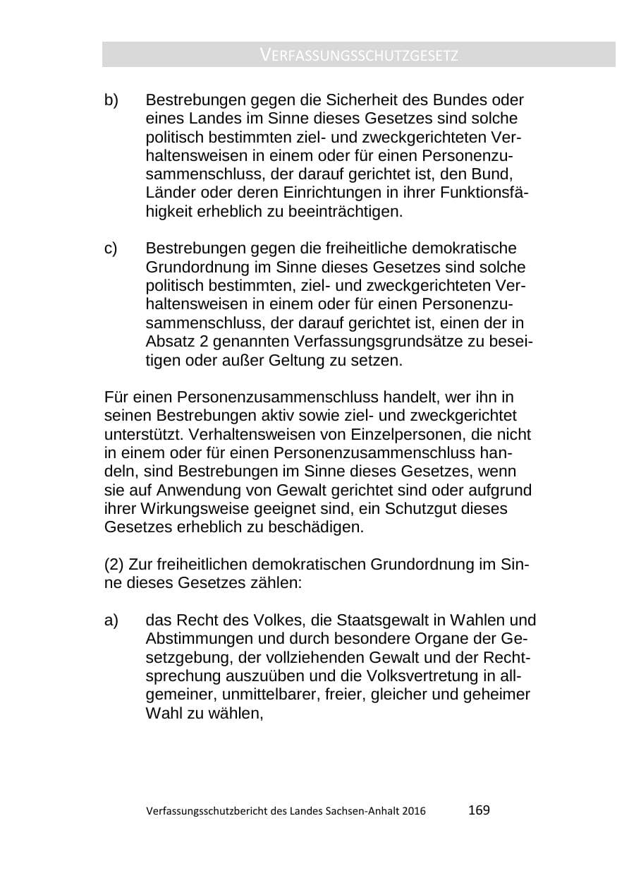 Seite 169 des Verfassungsschutzbericht 2016 Sachsen-Anhalt