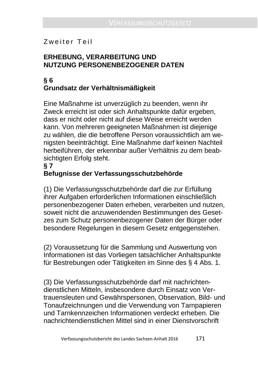 Seite 171 des Verfassungsschutzbericht 2016 Sachsen-Anhalt