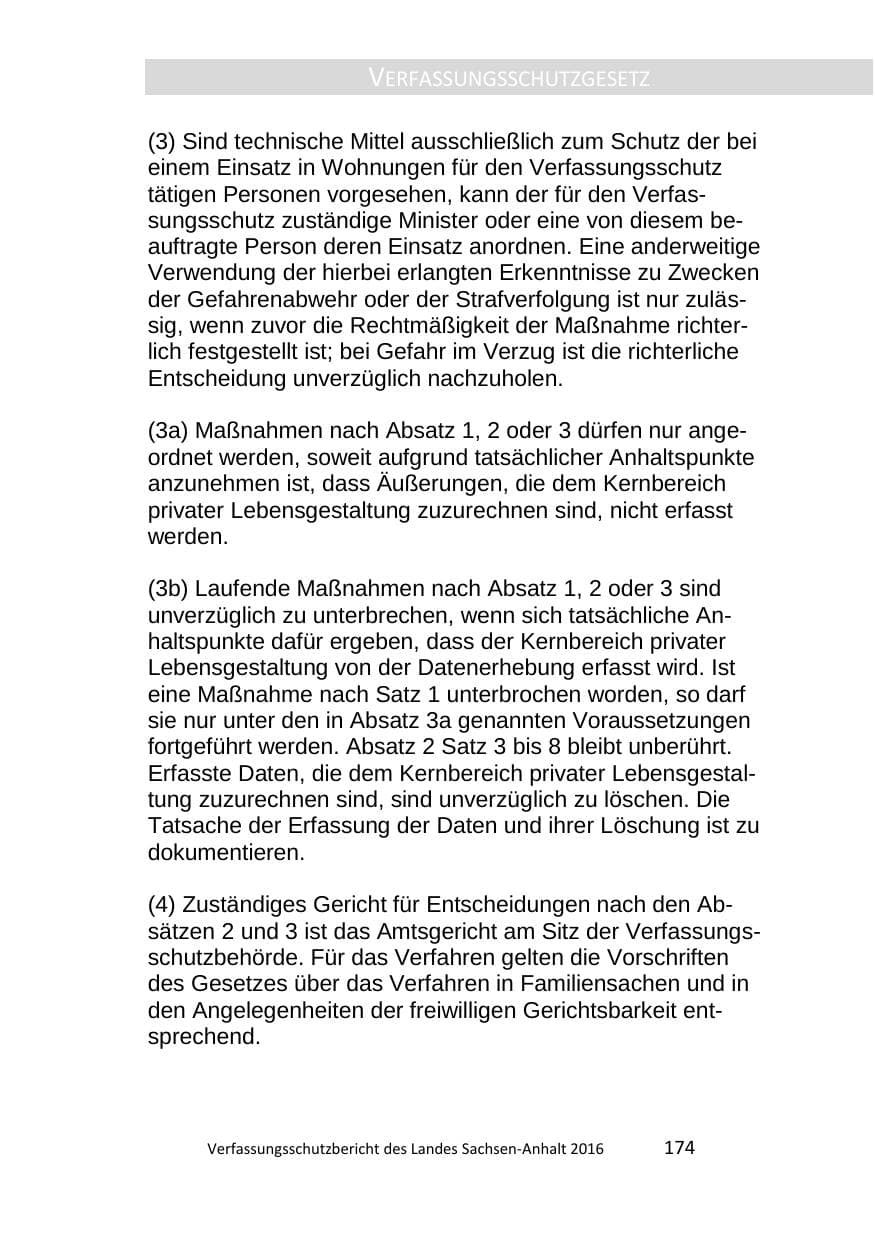 Seite 174 des Verfassungsschutzbericht 2016 Sachsen-Anhalt