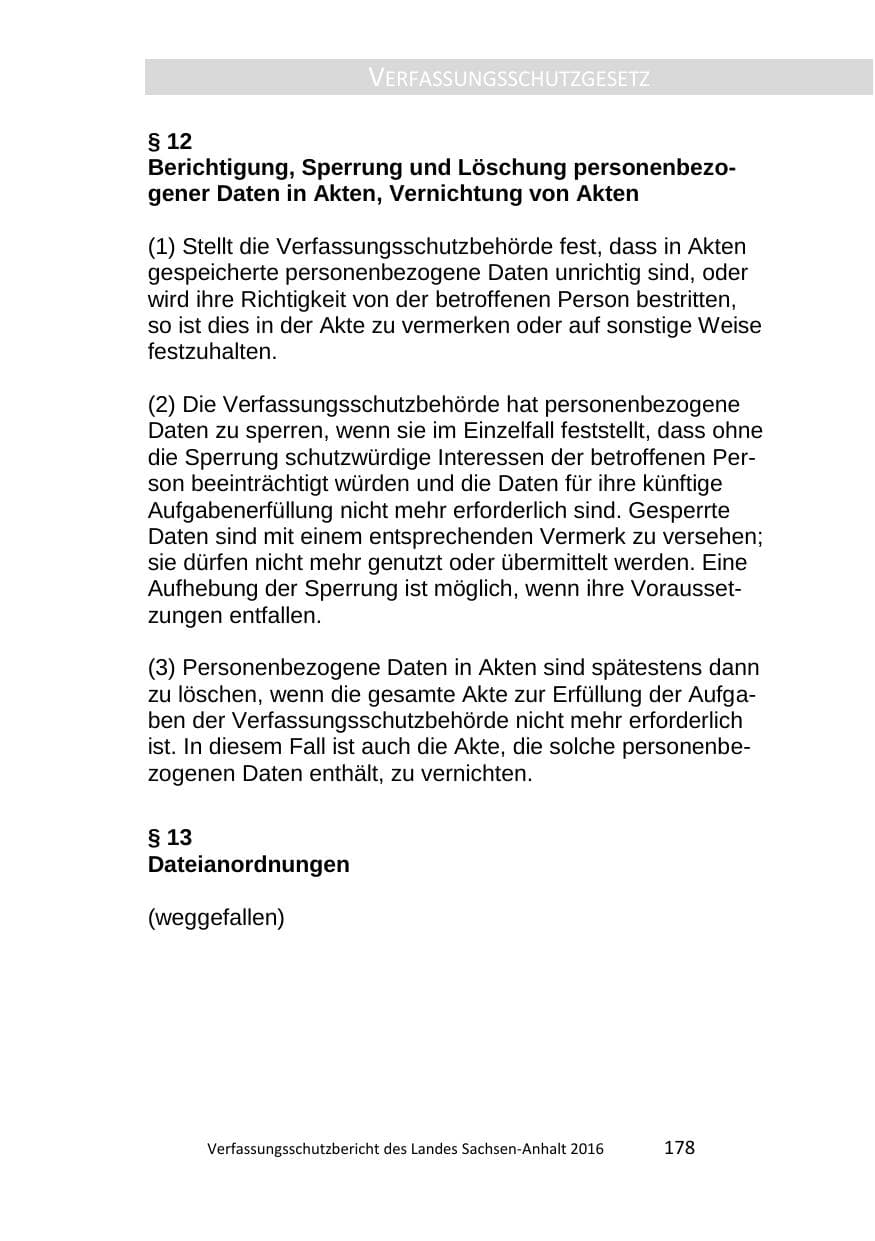 Seite 178 des Verfassungsschutzbericht 2016 Sachsen-Anhalt