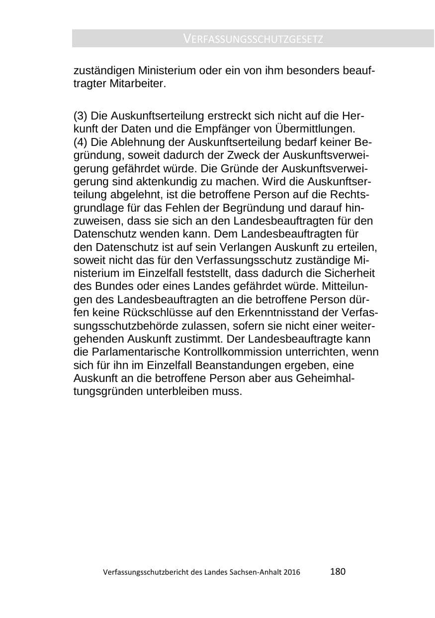 Seite 180 des Verfassungsschutzbericht 2016 Sachsen-Anhalt