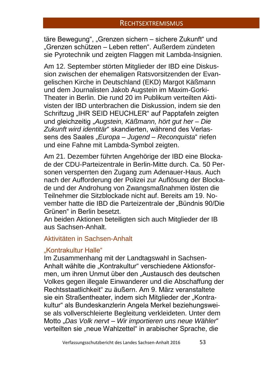 Seite 53 des Verfassungsschutzbericht 2016 Sachsen-Anhalt