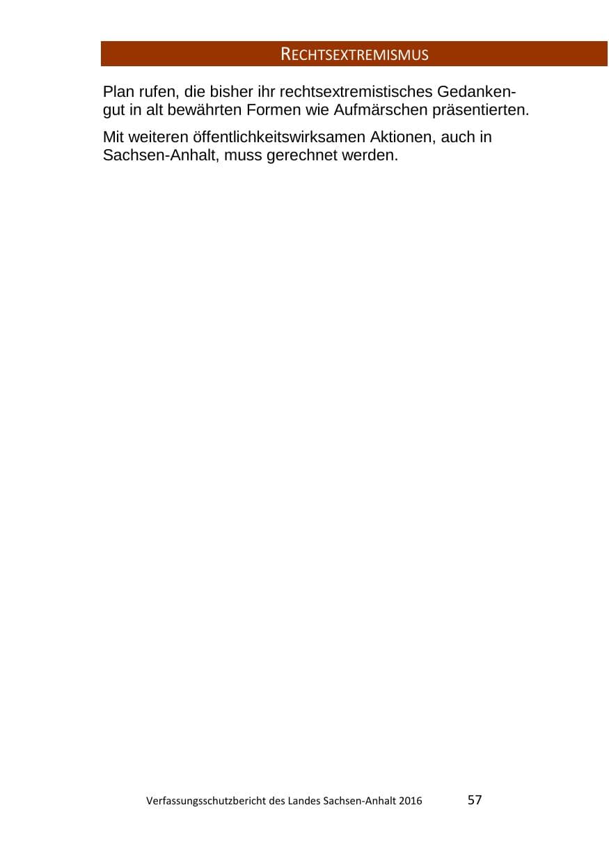 Seite 57 des Verfassungsschutzbericht 2016 Sachsen-Anhalt