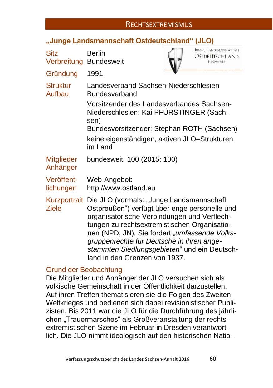 Seite 60 des Verfassungsschutzbericht 2016 Sachsen-Anhalt