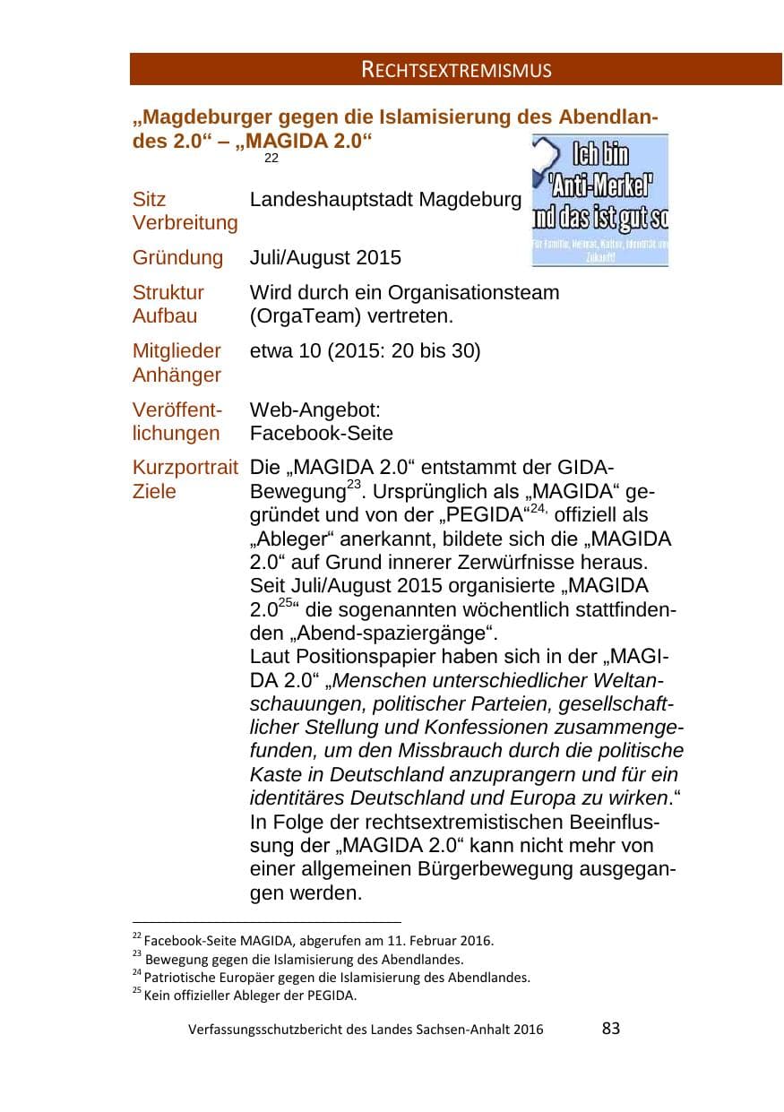 Seite 83 des Verfassungsschutzbericht 2016 Sachsen-Anhalt