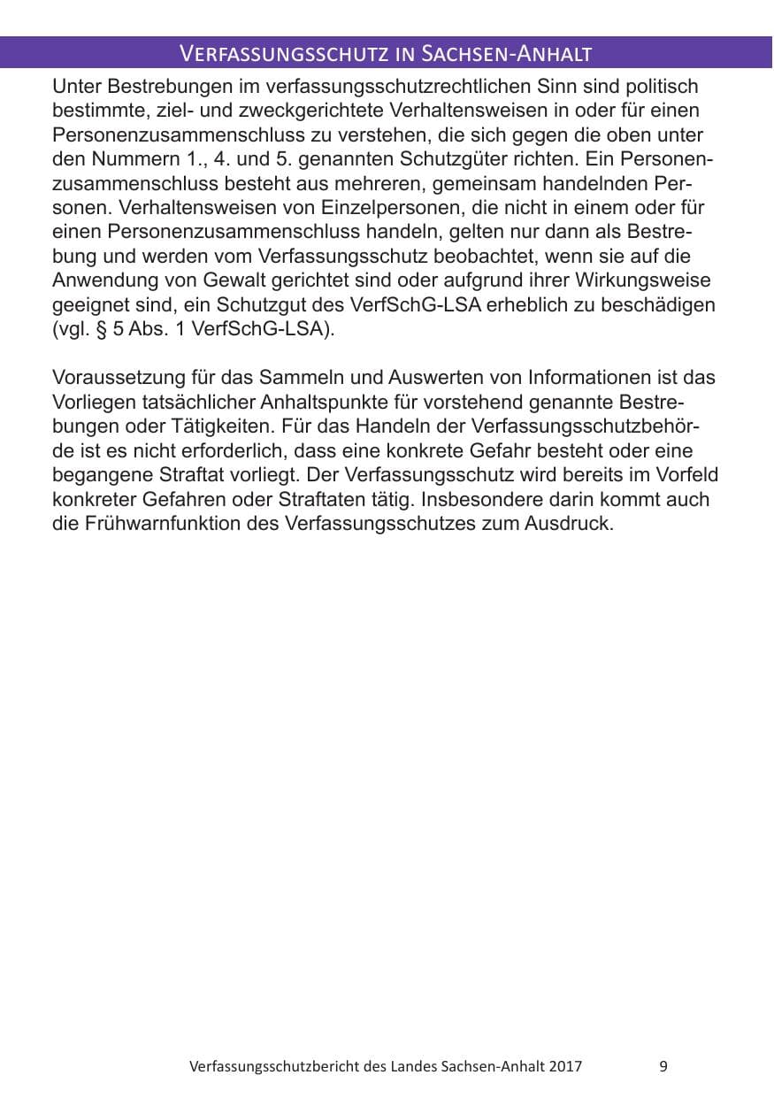 Seite 11 des Verfassungsschutzbericht 2017 Sachsen-Anhalt