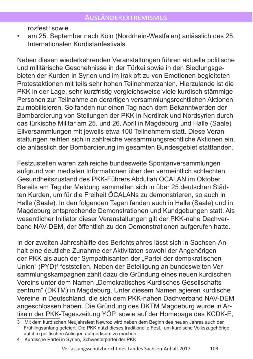 Seite 105 des Verfassungsschutzbericht 2017 Sachsen-Anhalt