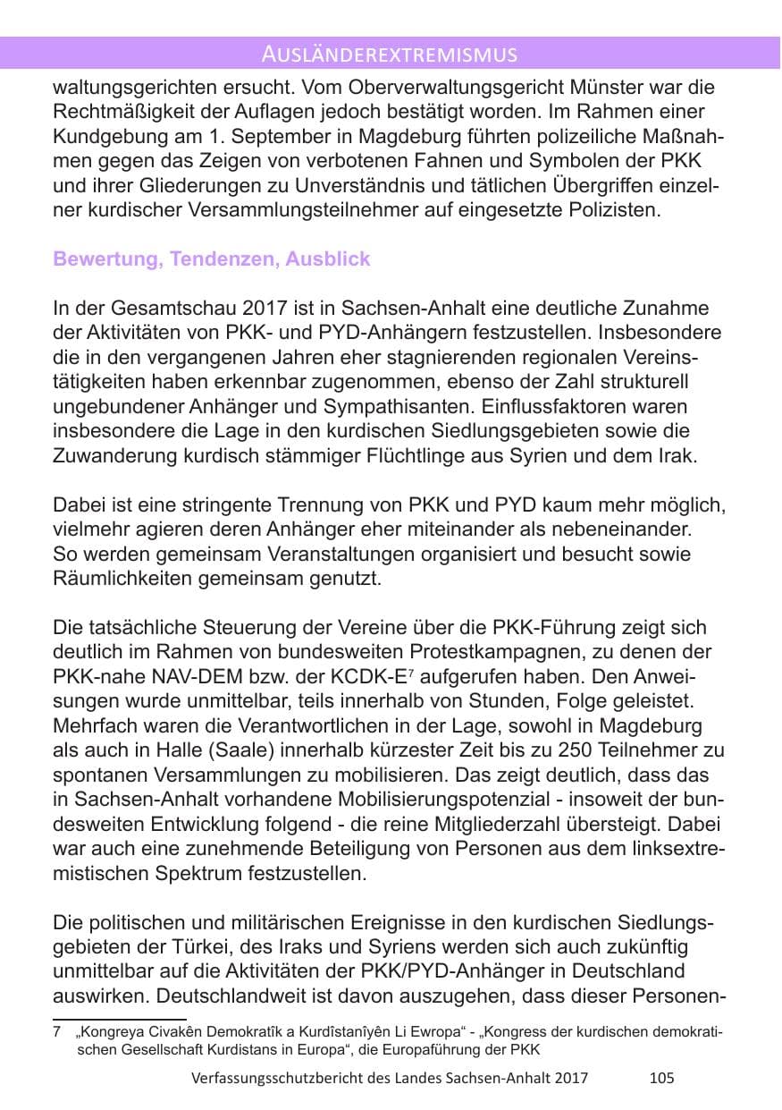Seite 107 des Verfassungsschutzbericht 2017 Sachsen-Anhalt