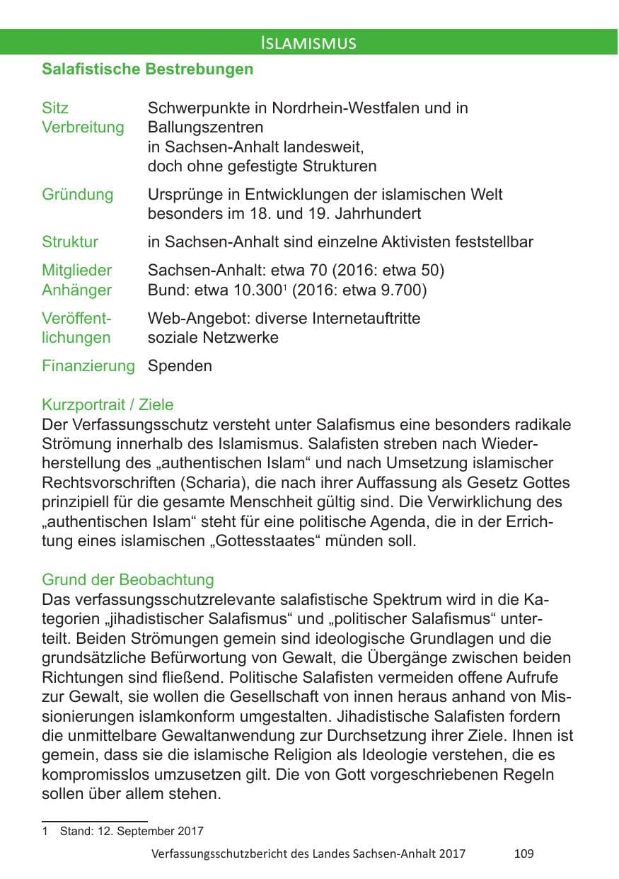 Seite 111 des Verfassungsschutzbericht 2017 Sachsen-Anhalt