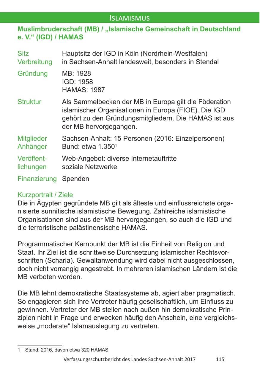 Seite 117 des Verfassungsschutzbericht 2017 Sachsen-Anhalt