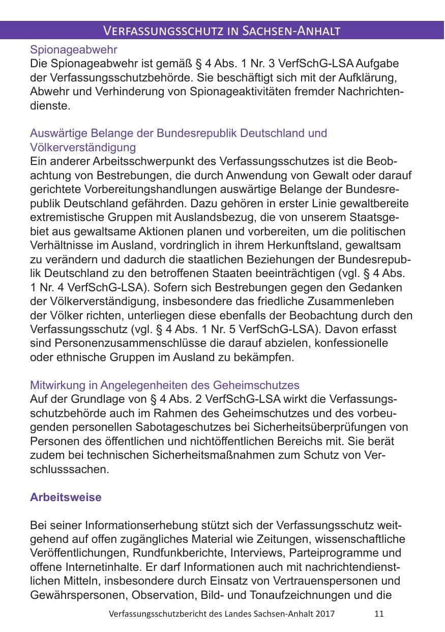 Seite 13 des Verfassungsschutzbericht 2017 Sachsen-Anhalt