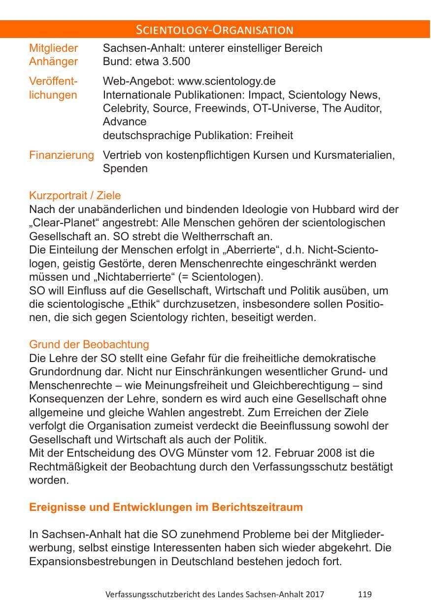 Seite 121 des Verfassungsschutzbericht 2017 Sachsen-Anhalt