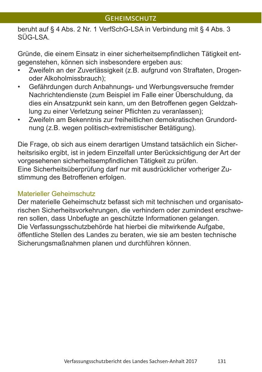 Seite 133 des Verfassungsschutzbericht 2017 Sachsen-Anhalt