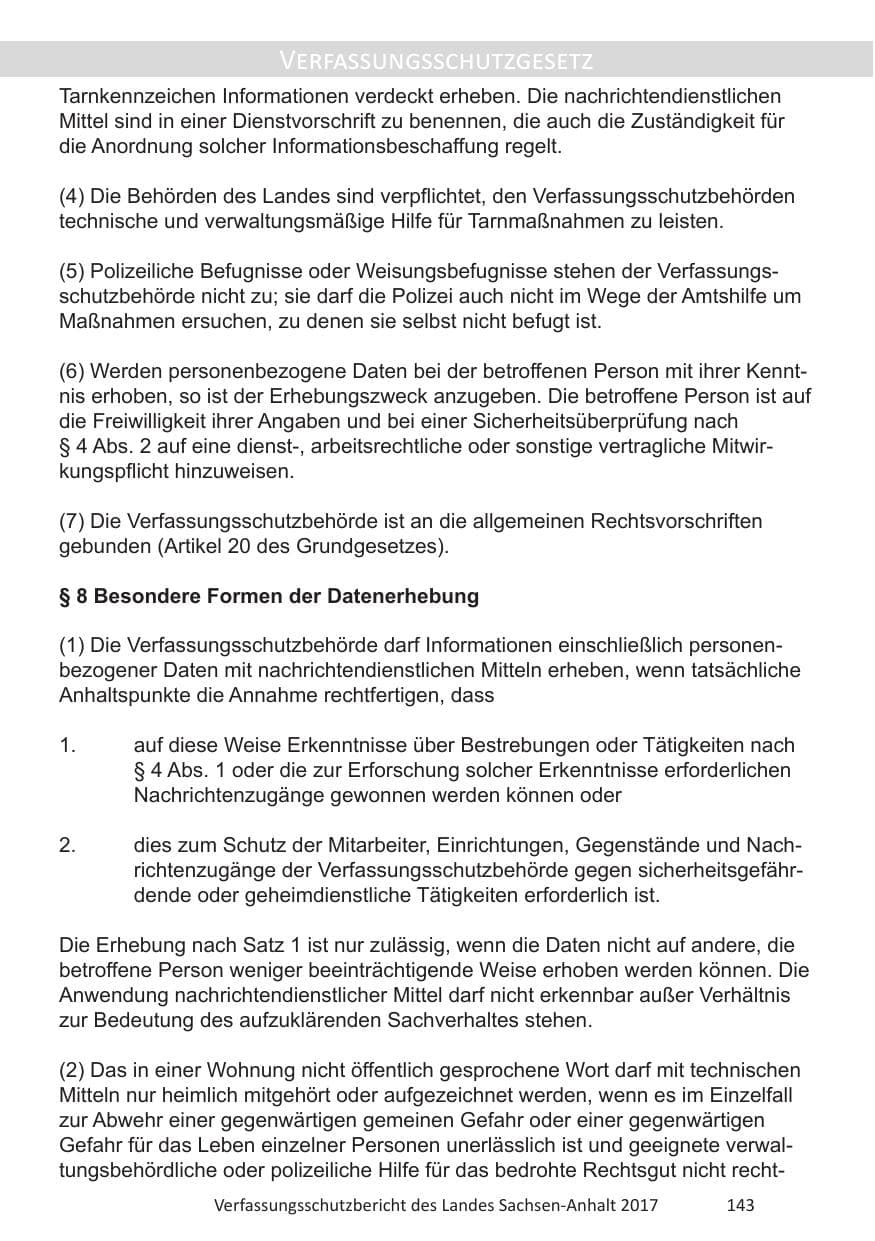 Seite 145 des Verfassungsschutzbericht 2017 Sachsen-Anhalt