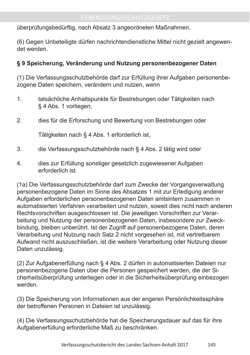 Seite 147 des Verfassungsschutzbericht 2017 Sachsen-Anhalt