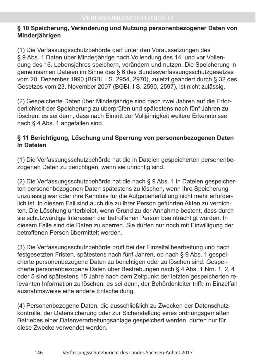 Seite 148 des Verfassungsschutzbericht 2017 Sachsen-Anhalt