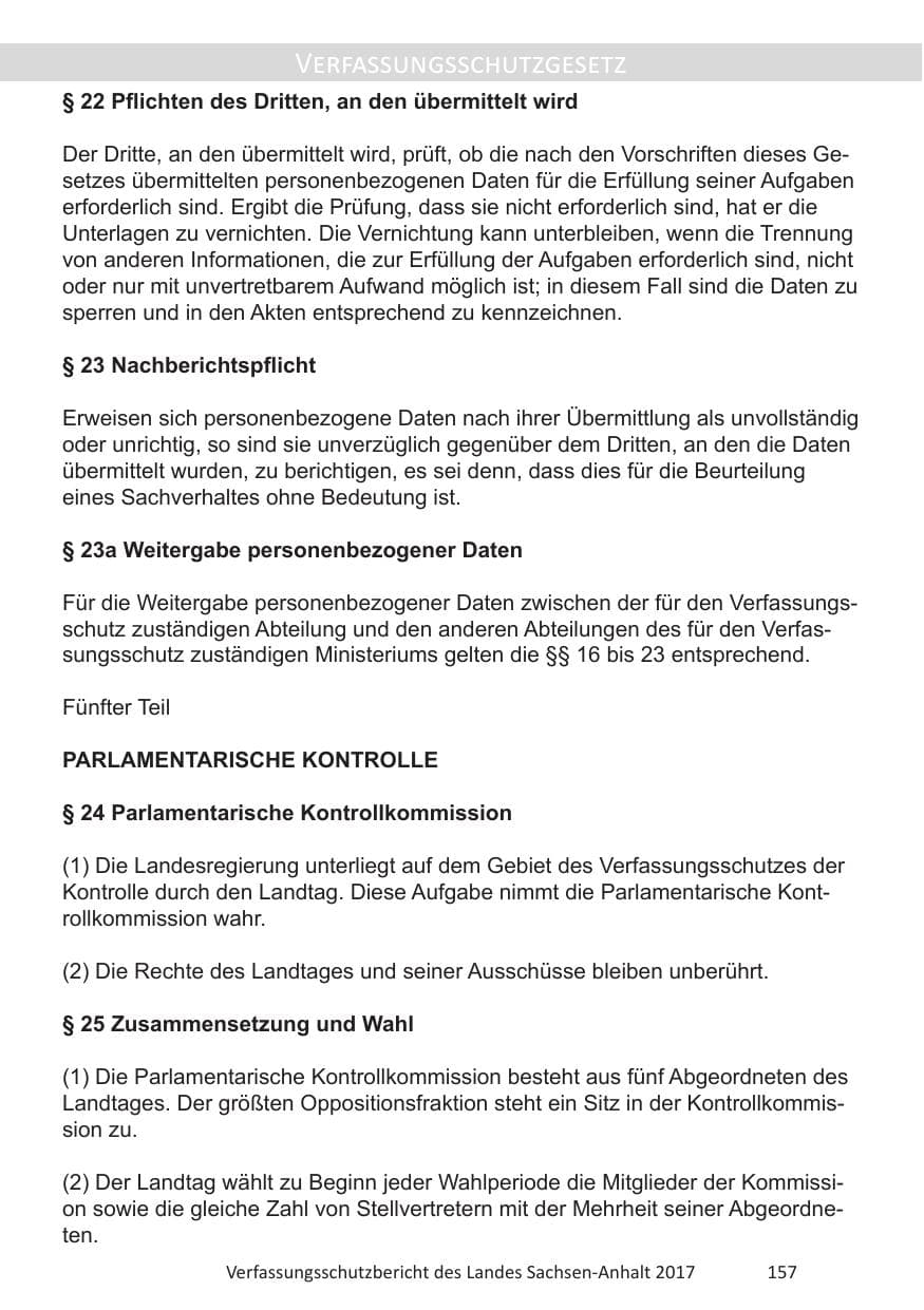 Seite 159 des Verfassungsschutzbericht 2017 Sachsen-Anhalt