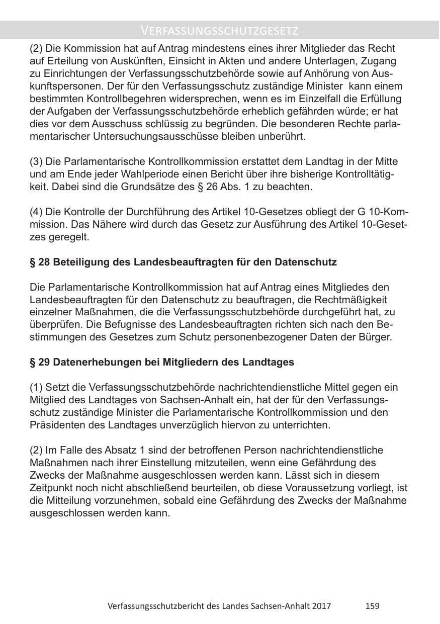 Seite 161 des Verfassungsschutzbericht 2017 Sachsen-Anhalt