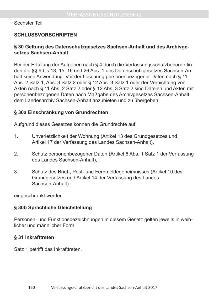 Seite 162 des Verfassungsschutzbericht 2017 Sachsen-Anhalt
