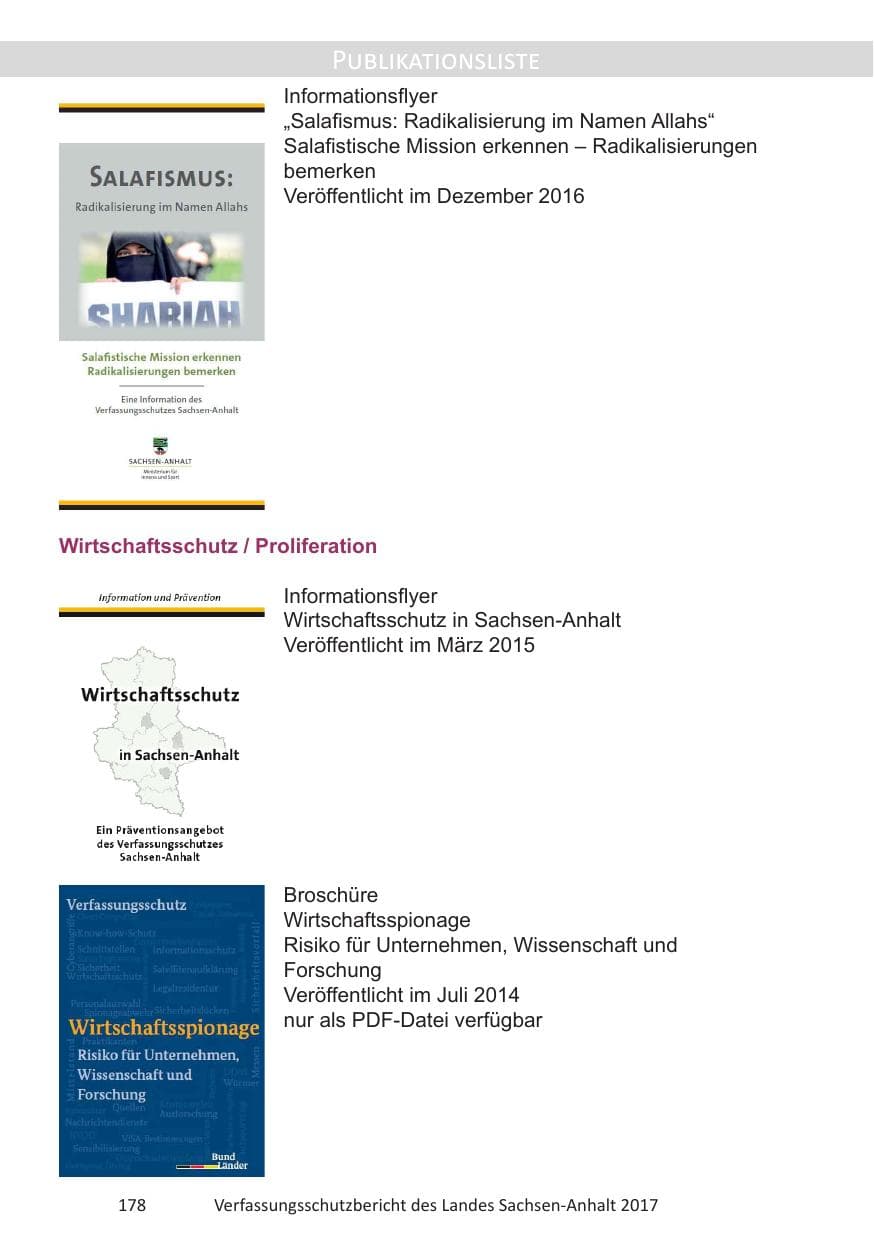 Seite 180 des Verfassungsschutzbericht 2017 Sachsen-Anhalt