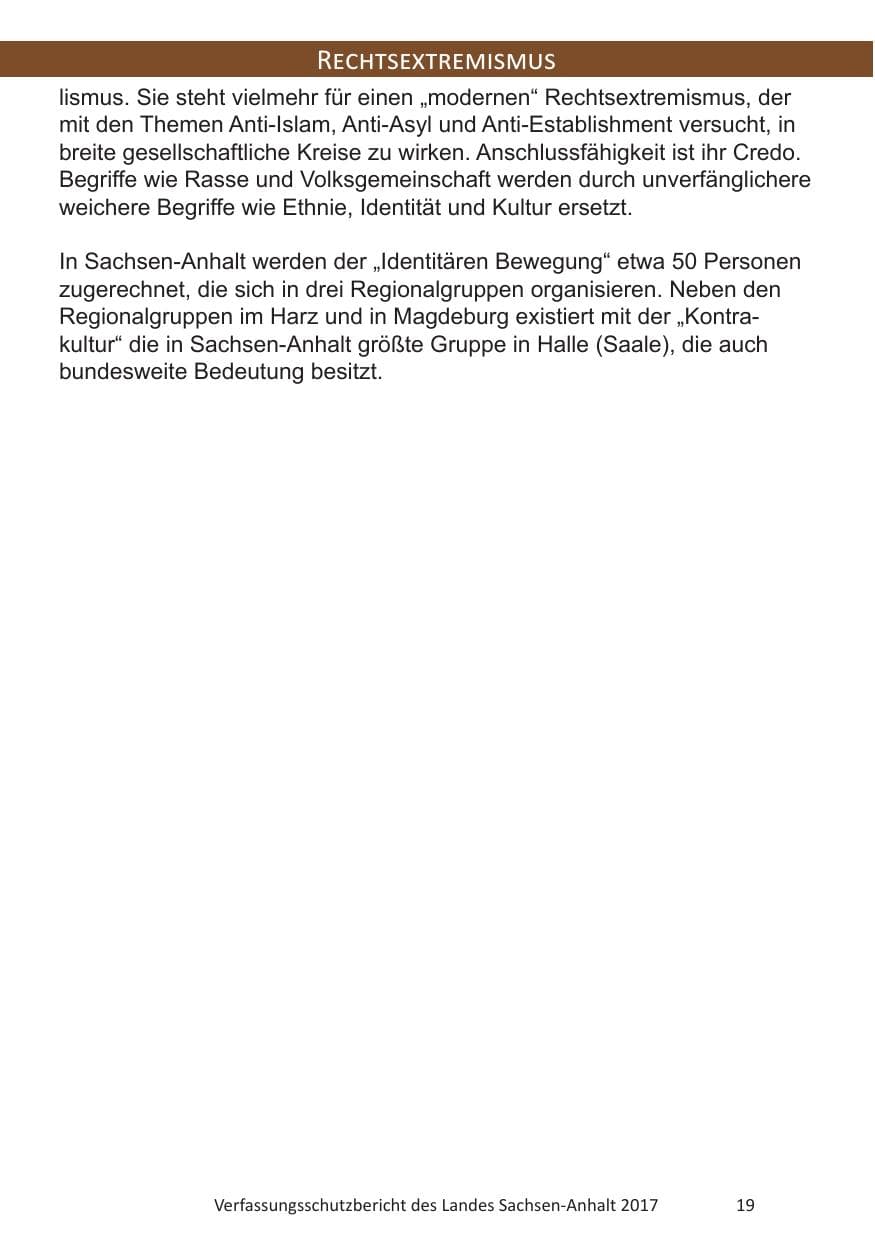 Seite 21 des Verfassungsschutzbericht 2017 Sachsen-Anhalt
