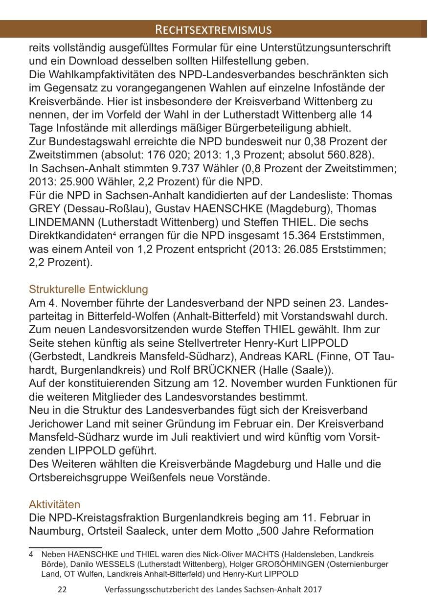 Seite 24 des Verfassungsschutzbericht 2017 Sachsen-Anhalt