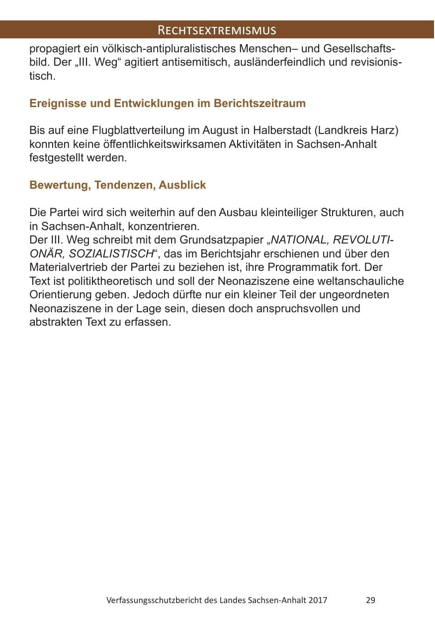 Seite 31 des Verfassungsschutzbericht 2017 Sachsen-Anhalt