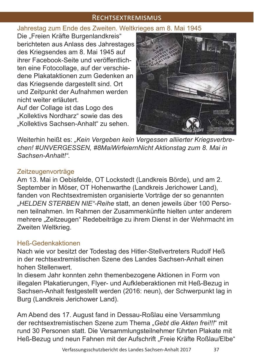 Seite 39 des Verfassungsschutzbericht 2017 Sachsen-Anhalt