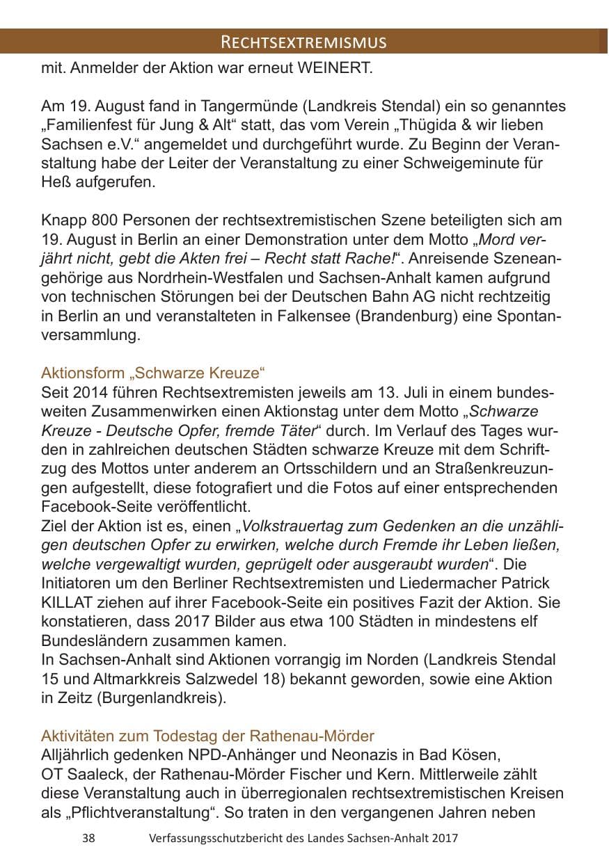 Seite 40 des Verfassungsschutzbericht 2017 Sachsen-Anhalt