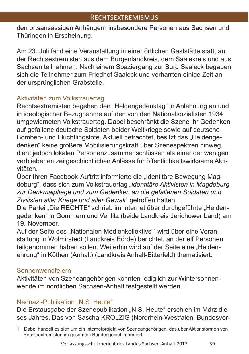 Seite 41 des Verfassungsschutzbericht 2017 Sachsen-Anhalt