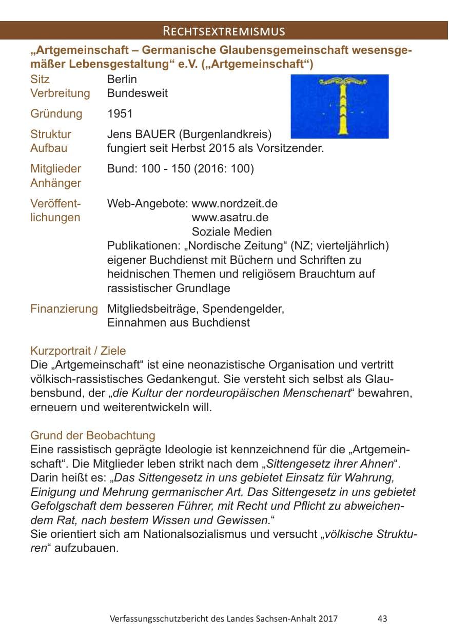 Seite 45 des Verfassungsschutzbericht 2017 Sachsen-Anhalt