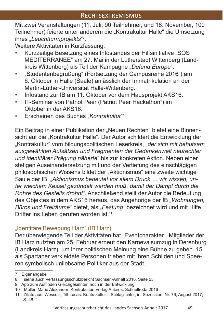 Seite 51 des Verfassungsschutzbericht 2017 Sachsen-Anhalt