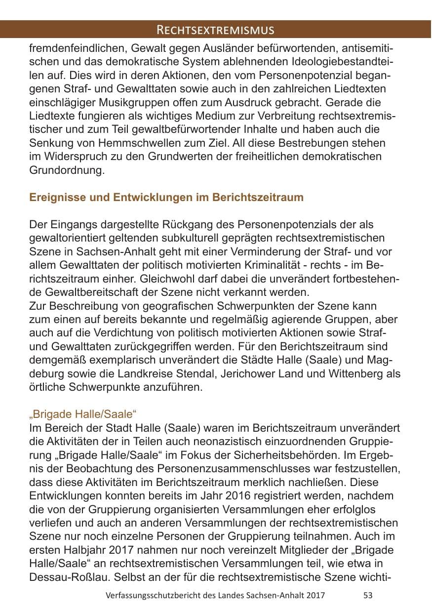Seite 55 des Verfassungsschutzbericht 2017 Sachsen-Anhalt