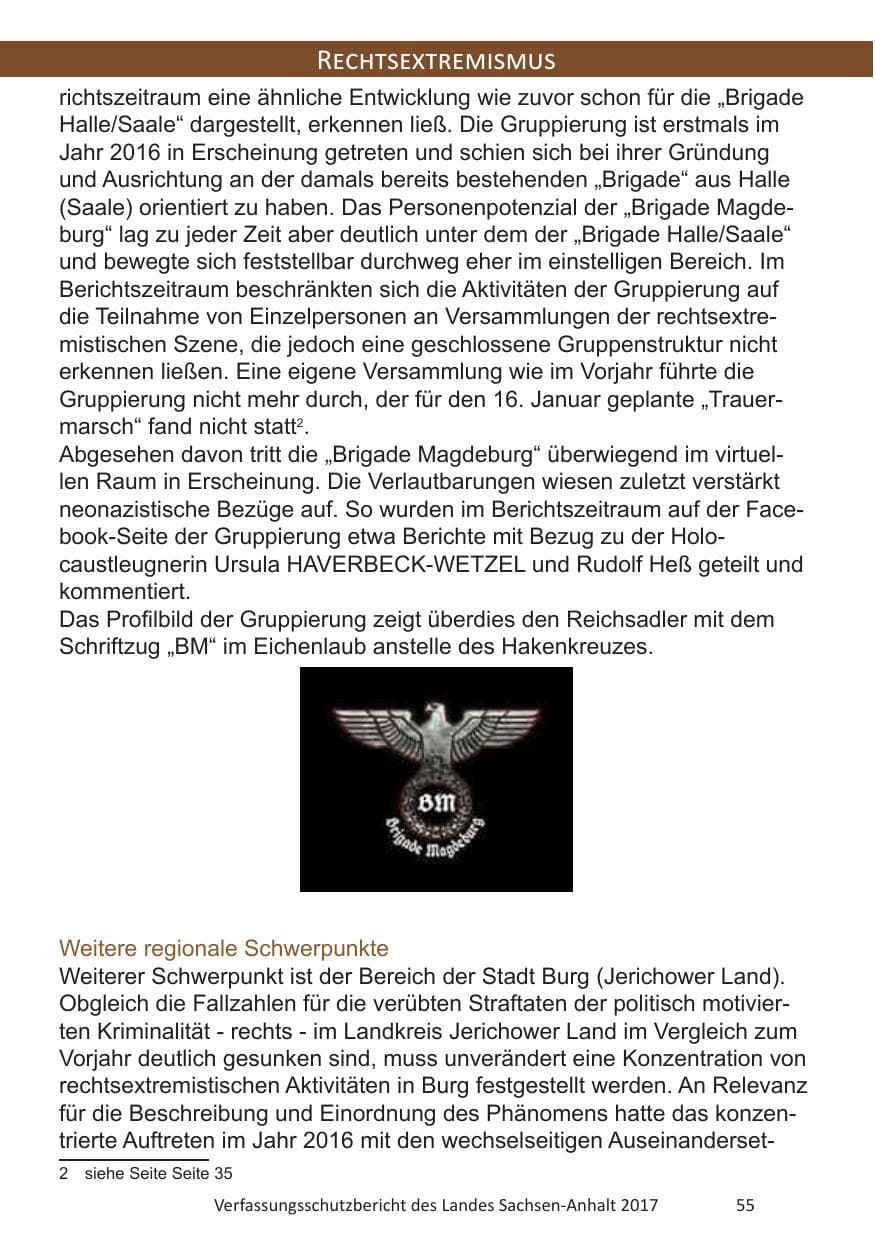 Seite 57 des Verfassungsschutzbericht 2017 Sachsen-Anhalt