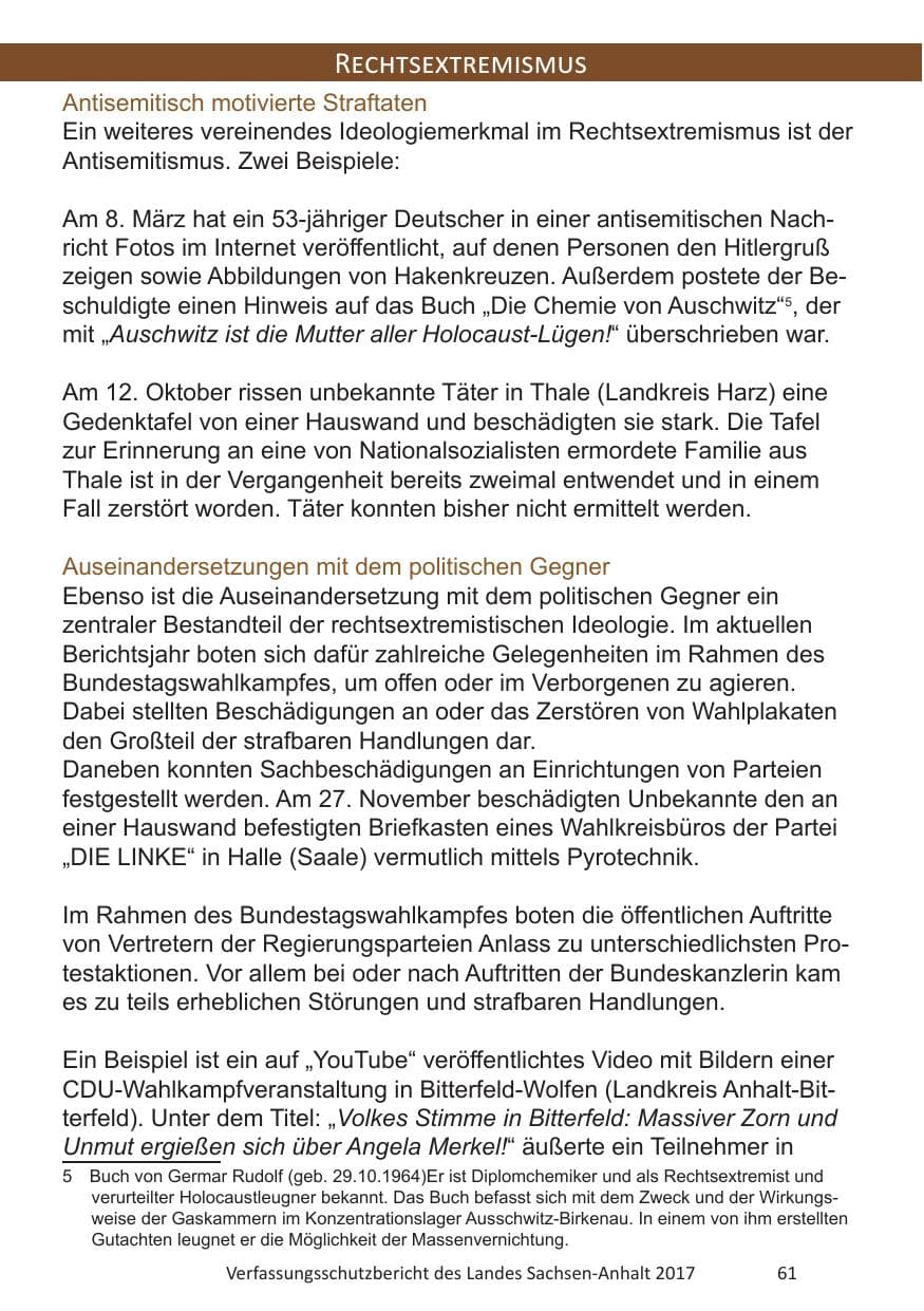 Seite 63 des Verfassungsschutzbericht 2017 Sachsen-Anhalt