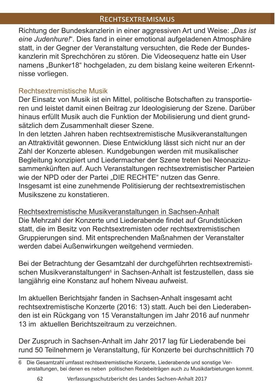 Seite 64 des Verfassungsschutzbericht 2017 Sachsen-Anhalt