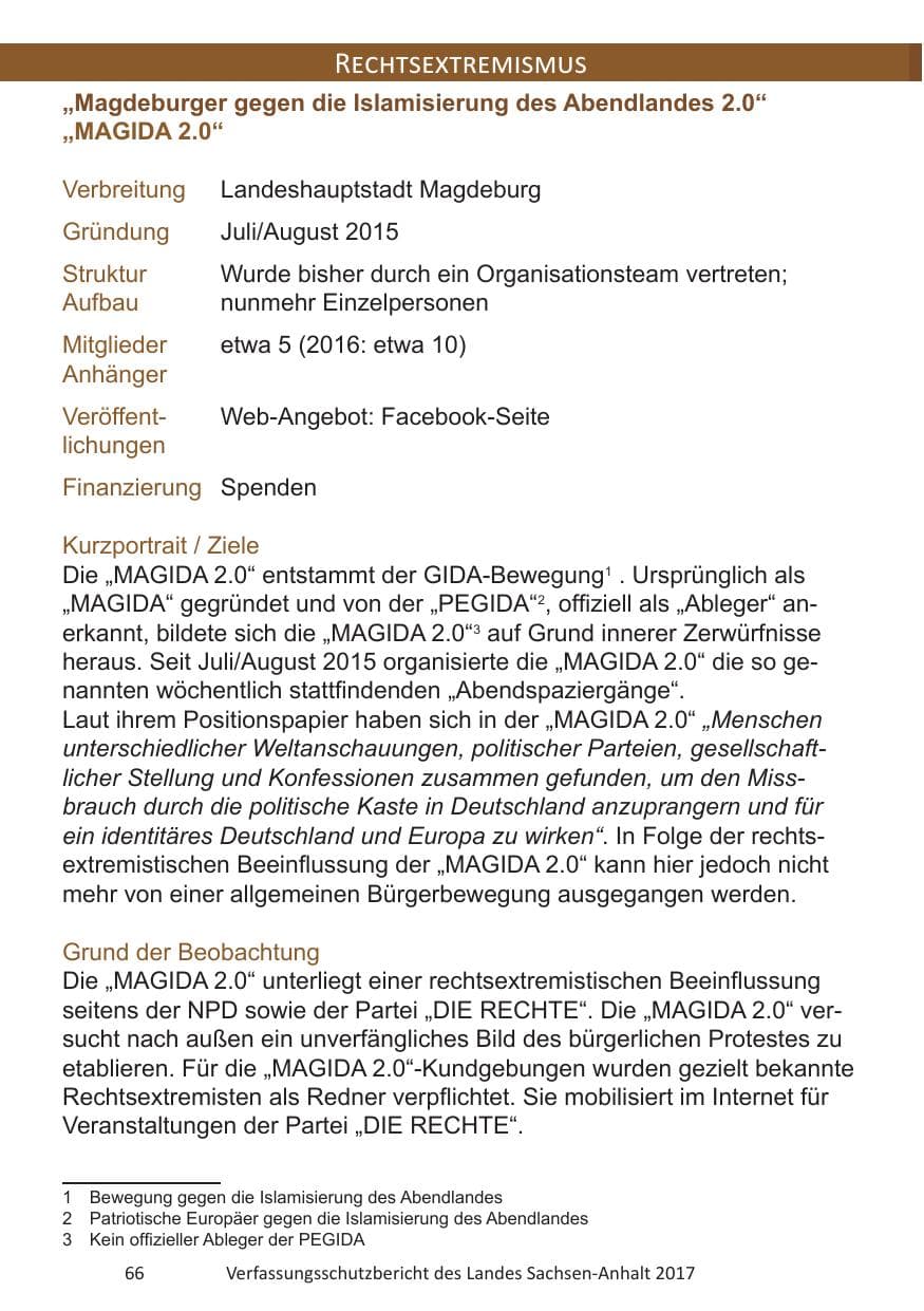 Seite 68 des Verfassungsschutzbericht 2017 Sachsen-Anhalt