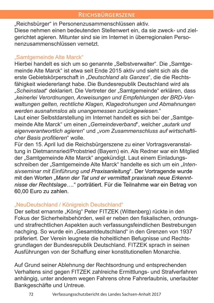 Seite 74 des Verfassungsschutzbericht 2017 Sachsen-Anhalt