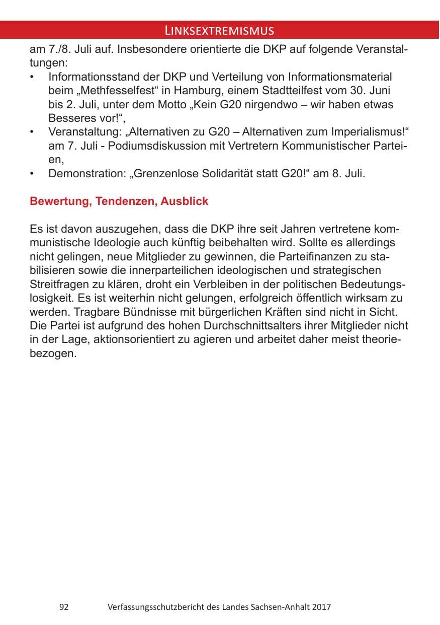 Seite 94 des Verfassungsschutzbericht 2017 Sachsen-Anhalt