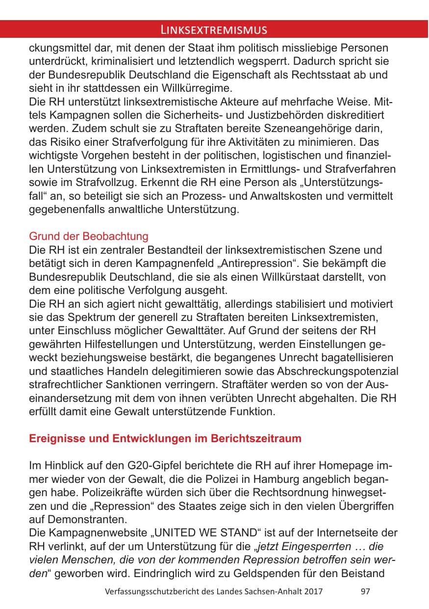 Seite 99 des Verfassungsschutzbericht 2017 Sachsen-Anhalt