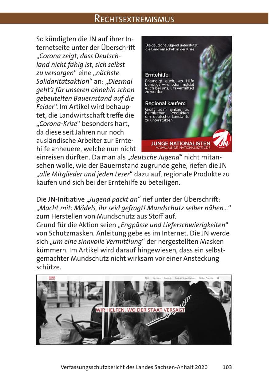 Seite 105 des Verfassungsschutzbericht 2020 Sachsen-Anhalt