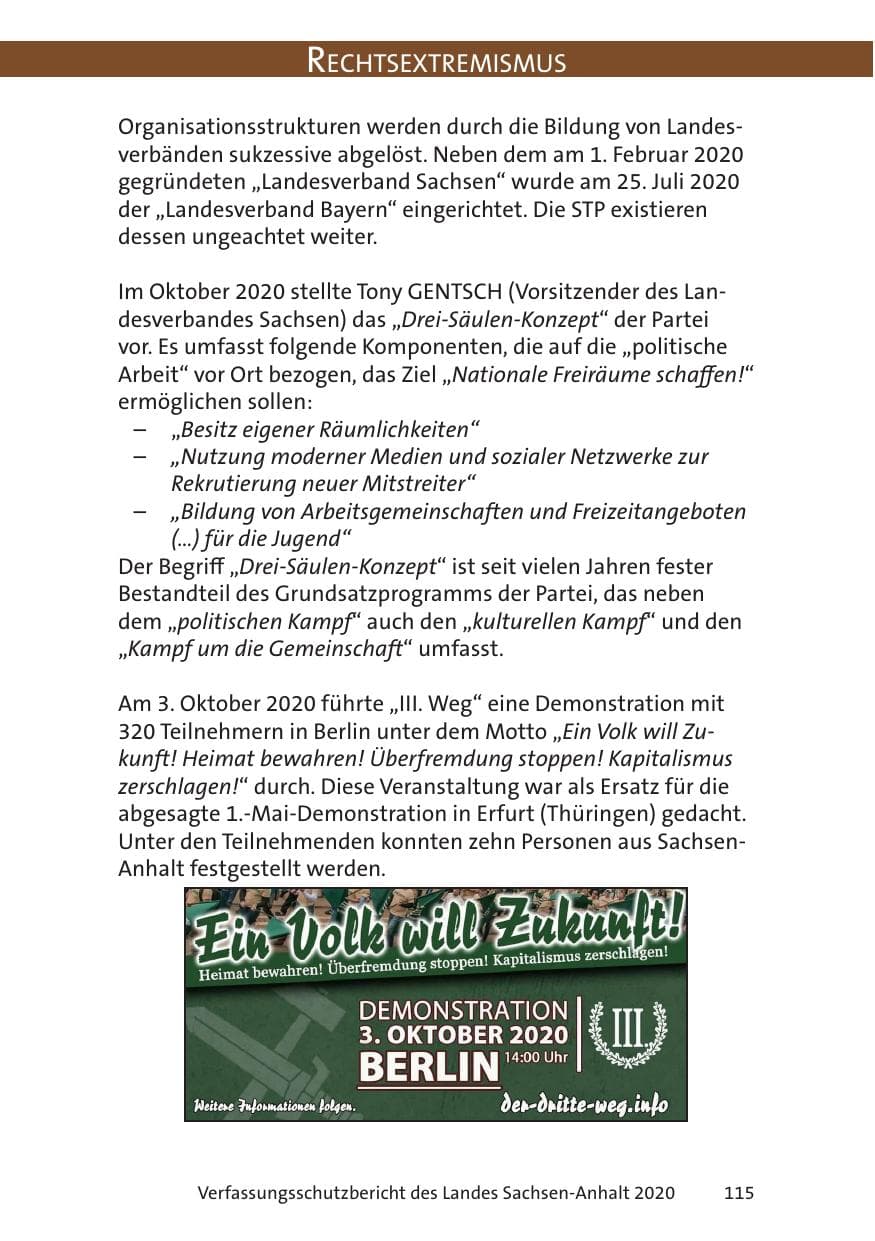Seite 117 des Verfassungsschutzbericht 2020 Sachsen-Anhalt