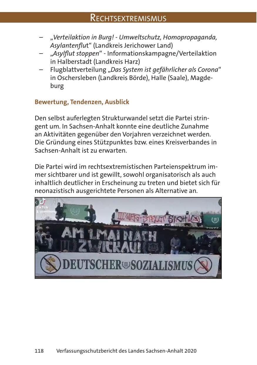 Seite 120 des Verfassungsschutzbericht 2020 Sachsen-Anhalt