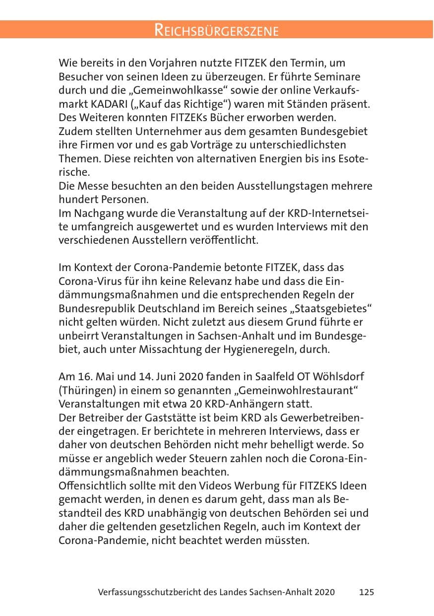 Seite 127 des Verfassungsschutzbericht 2020 Sachsen-Anhalt